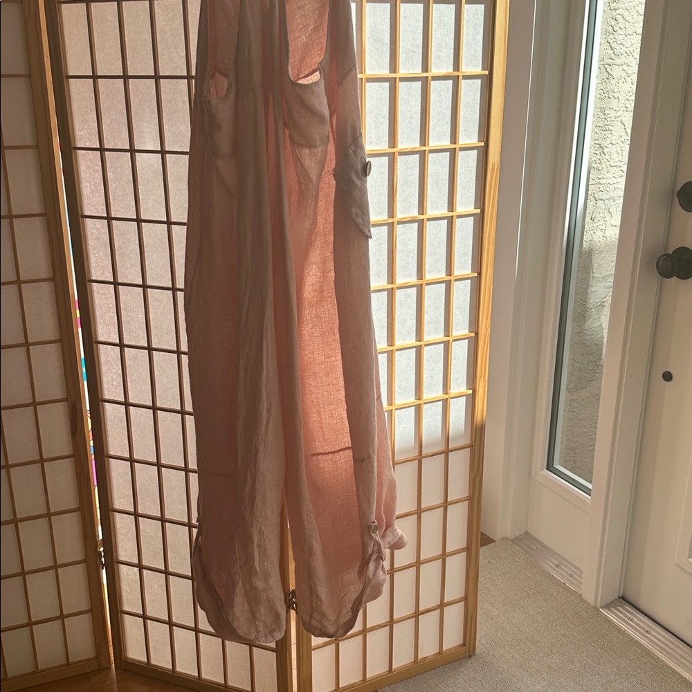 100 % pink linen overalls - Picture 6 of 10